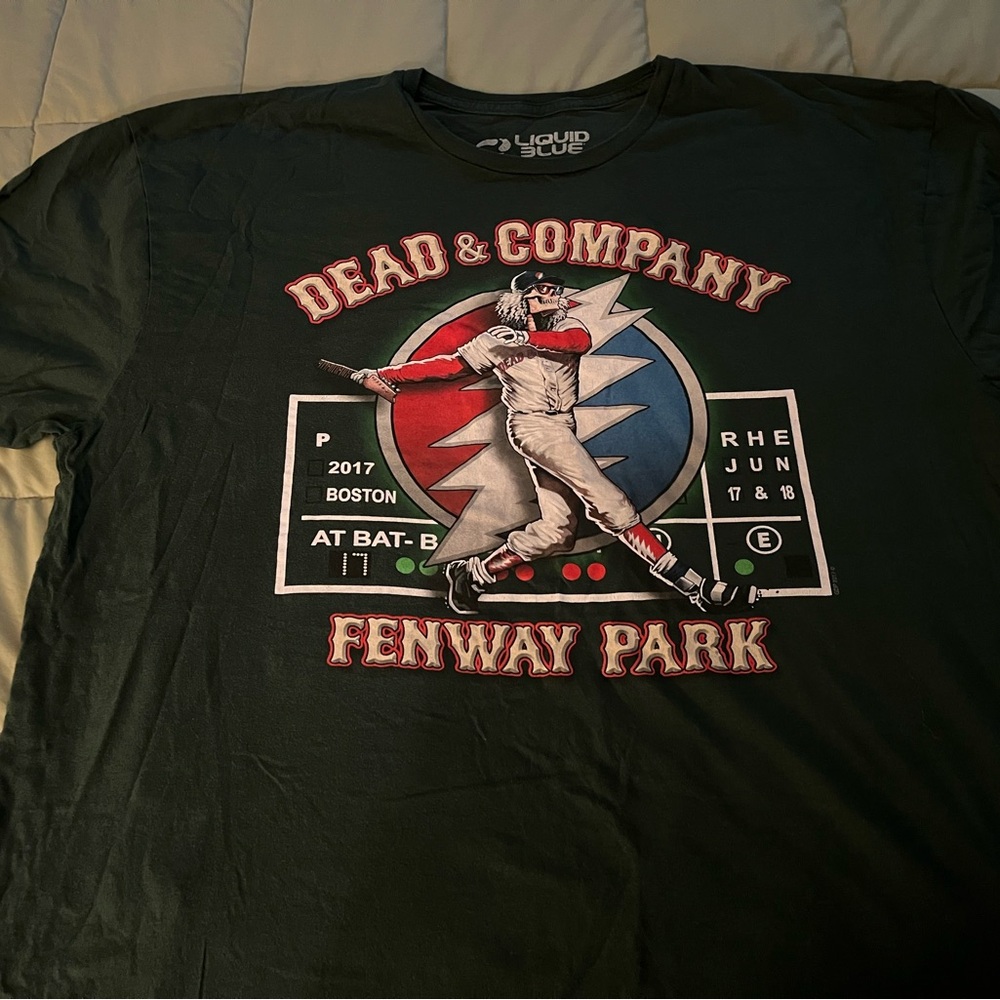 Liquid Blue Men's Dark Green Dead & Company Fenway Park Tee